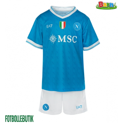 SSC Napoli Hemmaställ Barn 2025-26 Kortärmad (+ Korta byxor)